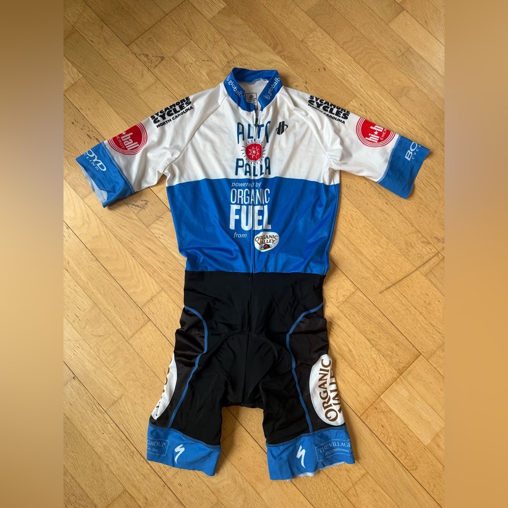 Hincaipe Blue and White Cycling Suit Medium